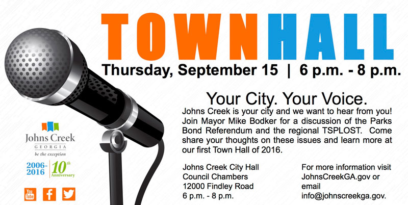 Mayor host Town Hall Sept 15th 6-8pm