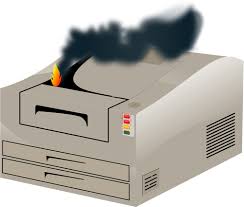 Printer on fire